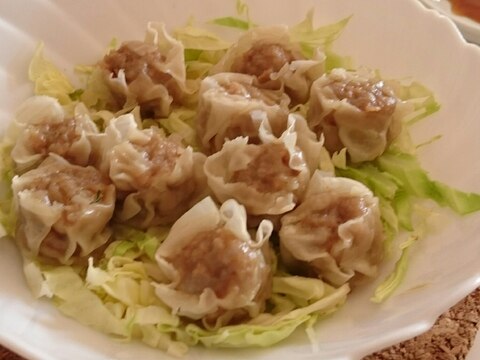 レンジDe〜シュウマイとキャベツ蒸し